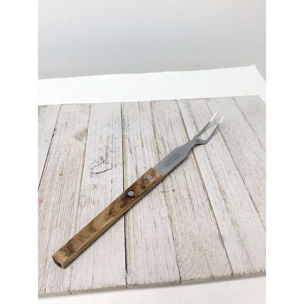 Barretts 2 Prong Tine Meat Serving Fork Stainless Steel 11 3/4"